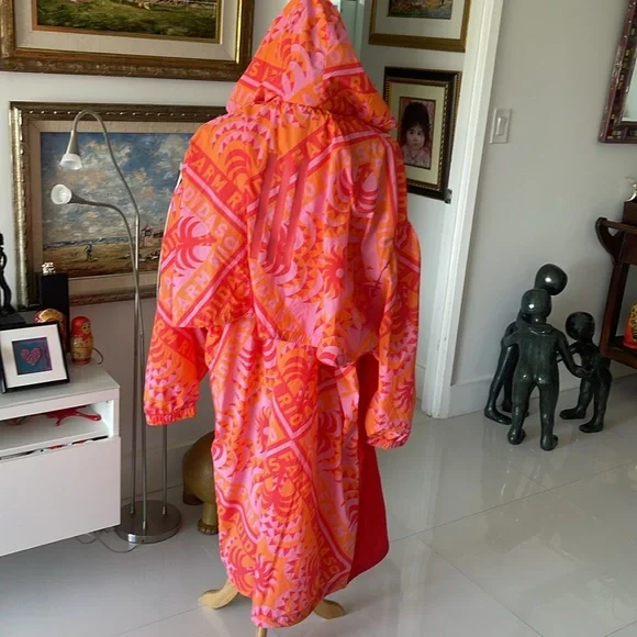 Adidas Farm Rio Pink & Orange Tropical Print Loose Fit Hooded Jacket - Picture 6 of 6